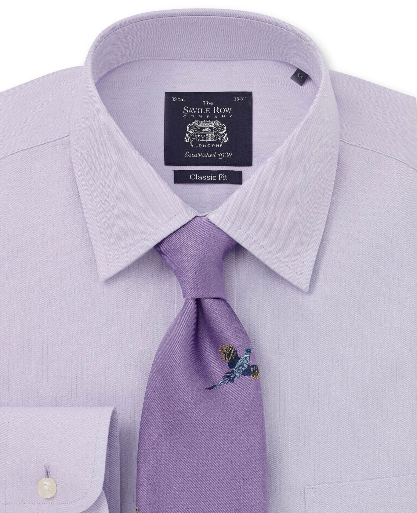 Fratello French Cuff Lilac  - Herringbone Tweed Stripe Big and Tall Sizes 18 19 20 21 22 Inch Neck Men's Dress Shirt main image 0