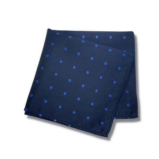 NAVY SKY DOTTED TIE AND POCKET SQUARE