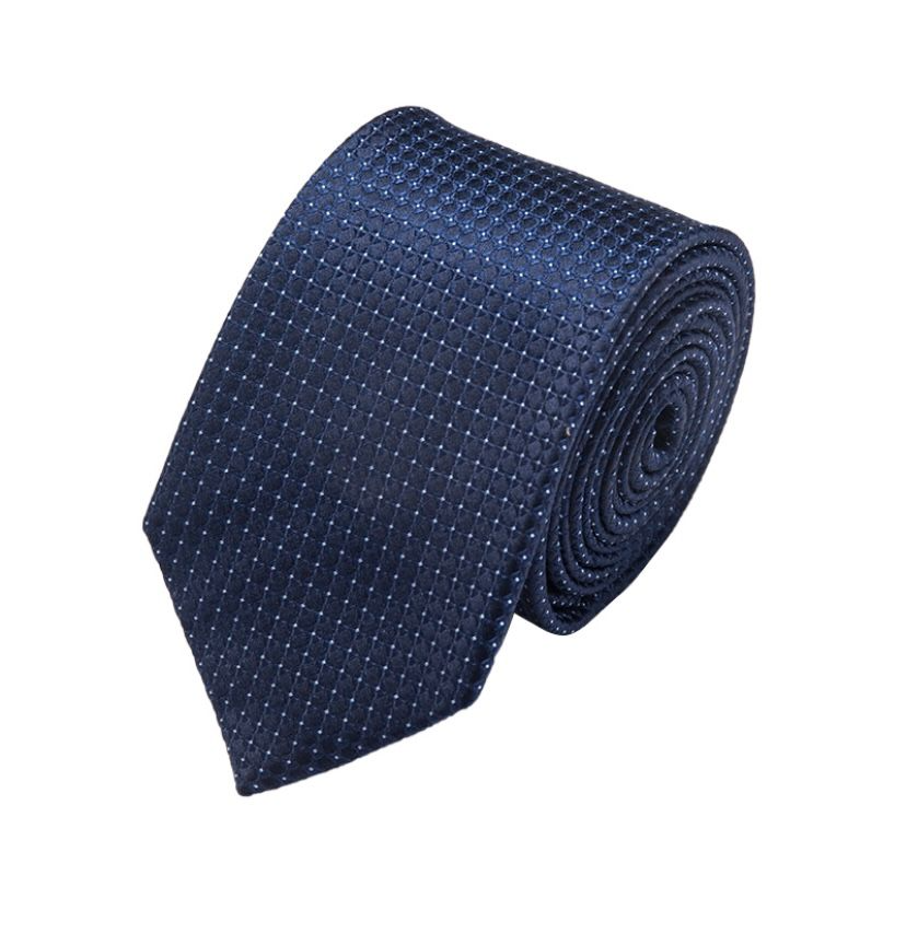 NAVY DOTTED SILK TIE & POCKET SQUARE
