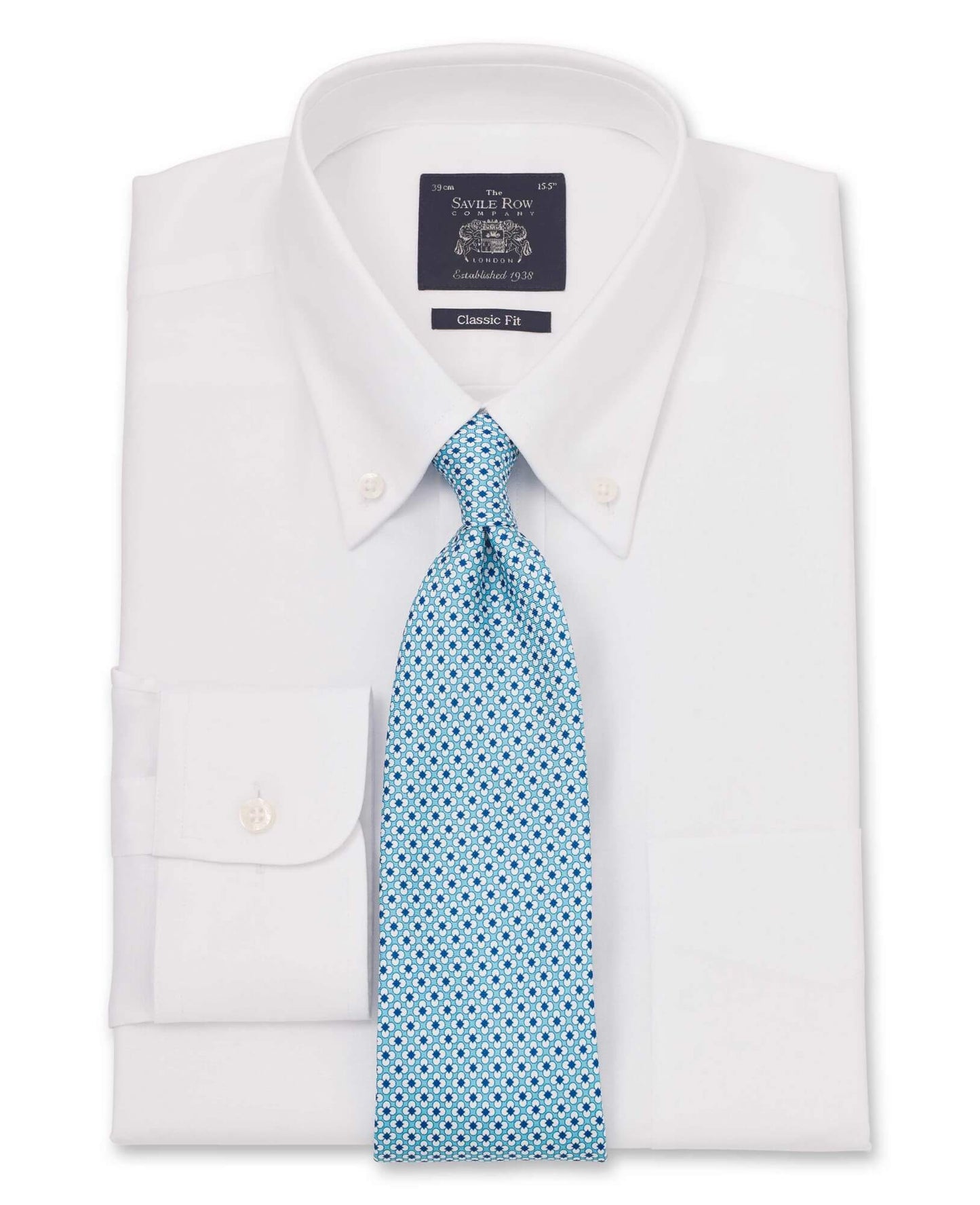WHITE PINPOINT OXFORD BUTTON DOWN CLASSIC FIT SHIRT