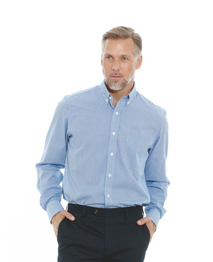 BLUE NAVY CHECK CLASSIC FIT CASUAL SHIRT