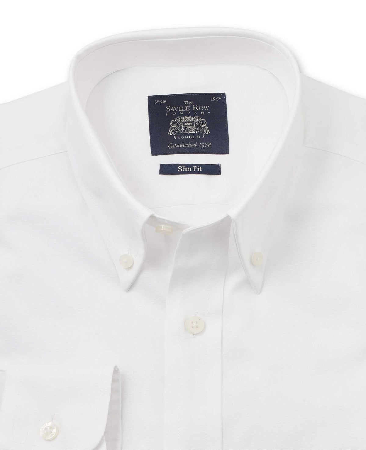 Pin Point White WHITE PINPOINT OXFORD SLIM FIT SHIRT – SINGLE CUFF – Savile Row ...