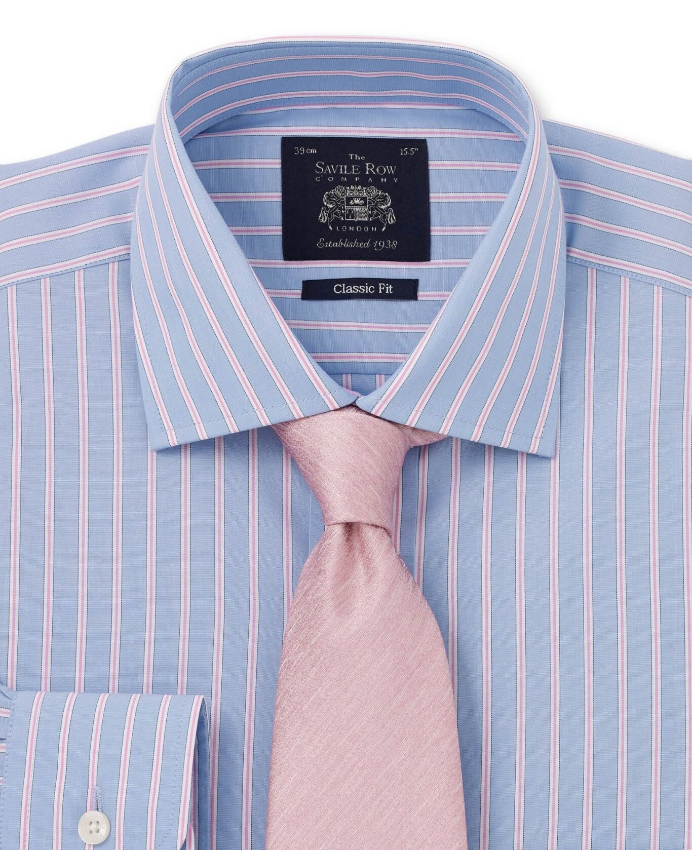 COTTON SHIRT STRIPE_PINK BLUE
