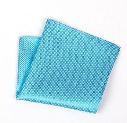 SKY BLUE BASKET WEAVE SILK TIE & POCKET SQUARE